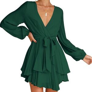 Flybony Long Sleeve V Neck Dress